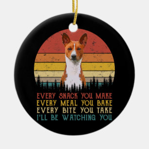 Elke snack die je maakt Basenji Dog Dog mama papa Keramisch Ornament