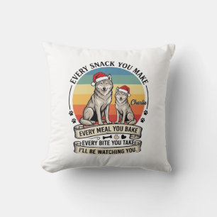 Elke Snack Die Je Maakt Hond Kerstman Hoed Retro Z Kussen