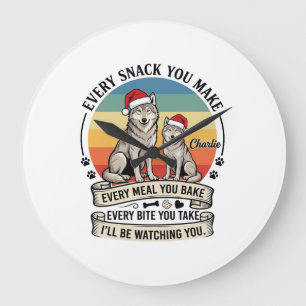 Elke snack die je maakt Hondenkerstman Hoed Retro Grote Klok