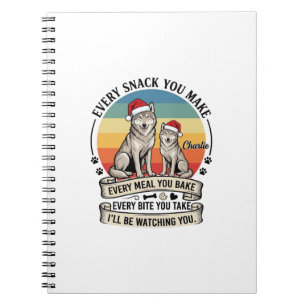 Elke snack die je maakt Hondenkerstman Hoed Retro Notitieboek