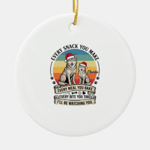 Elke snack die je maakt Hondenkerstman Retro zonso Keramisch Ornament