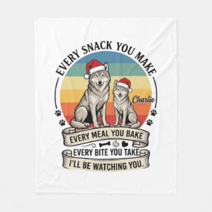 Elke snack die je maakt Hondenkerstmanhoed Retro z Fleece Deken