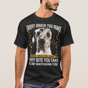 Elke snack maak je grappige grote Deense hond pap T-shirt