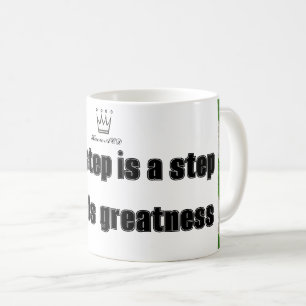 elke stap is een stap in de richting van grootheid koffiemok