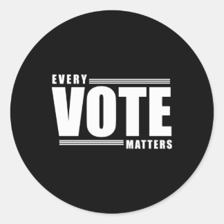Elke stem is - motivatie - uw stem is uw macht ronde sticker