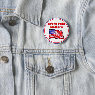 Elke Stem Telt Amerikaanse Vlag Knop Ronde Button 5,7 Cm