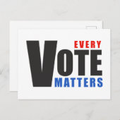 Elke stem telt - uw stem is uw macht briefkaart (Voorkant / Achterkant)