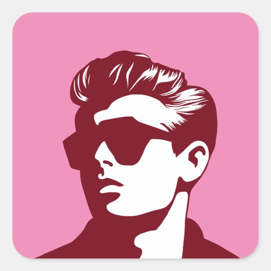 Elke Sticker met kleurenkool Guy Square (Voorkant)