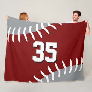 Elke teamkleuren honkbal softbal speler fleece deken