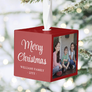 Elke tekst 3 Foto eenvoudig modern minimalistisch Kubus Ornament