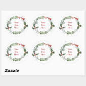 Elke tekst Aangepaste feestdag kerstmis op maat Ronde Sticker (Vel)