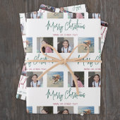Elke tekst fotocollage modern script kerst inpakpapier vel