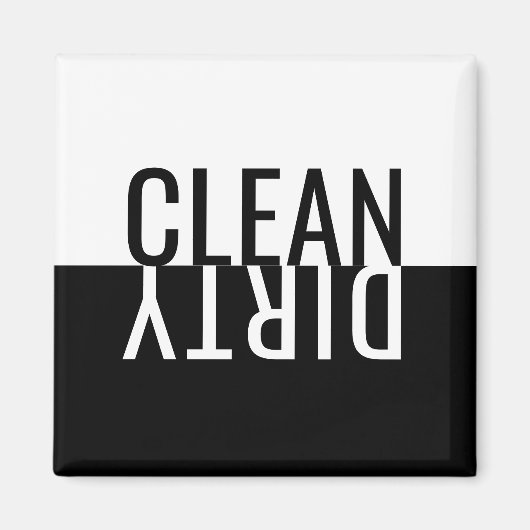 Elke tekst met een schone, moderne zwarte wasmachi magneet (Voorkant)