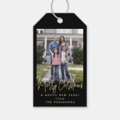 Elke Tekst Modern Script Eenvoudige foto Zwart en Cadeaulabel (Voorkant)