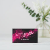 *ELKE TEKST* Moderne roze neon & rookbrouwerij B Visitekaartje (Staand voorkant)