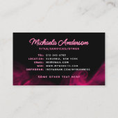 *ELKE TEKST* Moderne roze neon & rookbrouwerij B Visitekaartje (Achterkant)