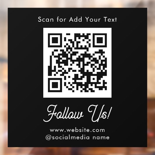 Elke tekst Zakelijke QR-code Raamsticker (Vel 2)