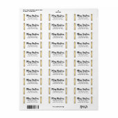 Elke tekst Zwart Wit Goud Kerst retour adres Etiket (Full Sheet)