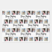 Elke tekstfotocollage geborsteld script kerst inpakpapier vel (Voorkant)