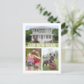 Elke tekstwijziging van adres 4 fotocollage verpla aankondigingskaart (Staand voorkant)