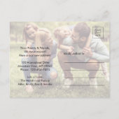 Elke tekstwijziging van adres 5 fotocollage verpla aankondigingskaart (Achterkant)