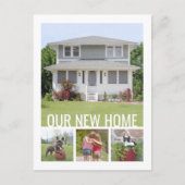 Elke tekstwijziging van adres 5 fotocollage verpla aankondigingskaart (Voorkant)