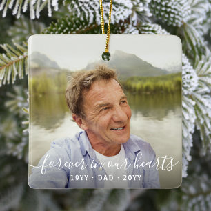 Elke Text Memorial 2 Foto Simple White Script Keramisch Ornament