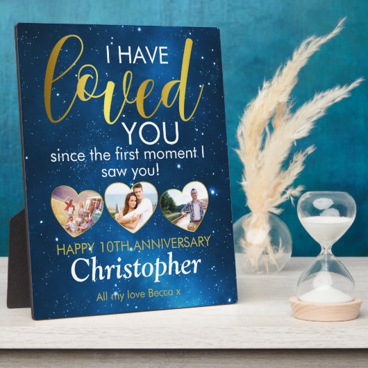 Elke trouwdag Geliefd Hart Fotocollage Fotoplaat (Zijkant)