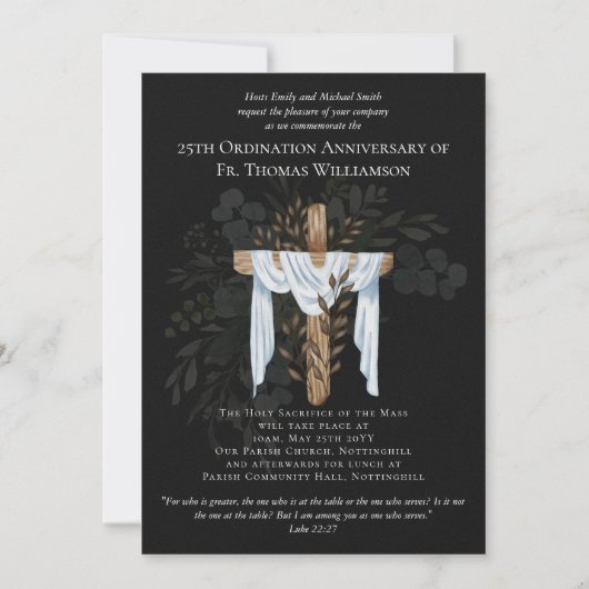 Elke uitnodiging voor jubileum viering van prieste (Voorkant)