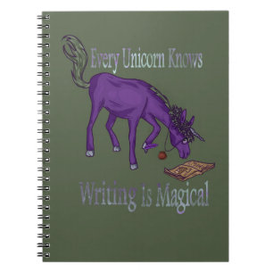 Elke Unicorn weet dat schrijven Magisch is Notitieboek