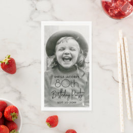 ELKE Verjaardag Chic Stijlvolle Typografie & Foto Servet