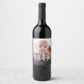 ELKE Verjaardag "Dit Kind" Moderne foto overlay Wijn Etiket (Voorkant)