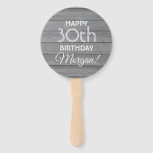 ELKE Verjaardag Proost Grijs Rustiek Faux Hout Ron Handwaaier (Achterkant)