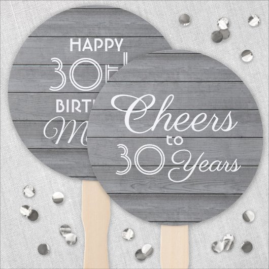 ELKE Verjaardag Proost Grijs Rustiek Faux Hout Ron Handwaaier