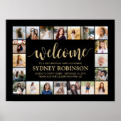 ELKE Verjaardag Welkom 20 Photo Collage Zwart & Go Poster (Voorkant)