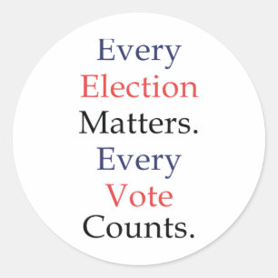 Elke verkiezing S Elke stem telt Sticker