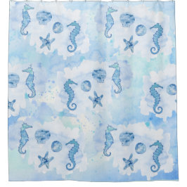 Elke Waterverf zeesoorten en dollazen Douchegordijn