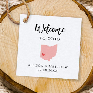 Elke welkomsttas van Ohio Weddenschap Bedankjes Labels