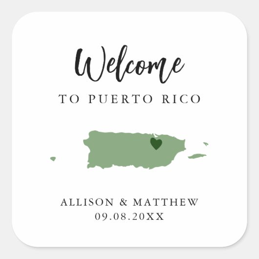 Elke welkomsttas van Puerto Rico Weddenschap Vierkante Sticker (Voorkant)