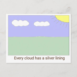 Elke wolk heeft een zilveren voering briefkaart