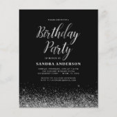 Elke zondag zilver zwarte moderne glitter flyer (Voorkant)