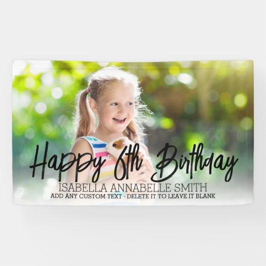 Elke zonnige kind op zondag krijgt een aangepaste  spandoek (Horizontaal)