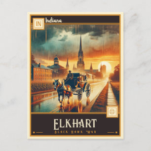 Elkhart, Indiana    Antiek Briefkaart