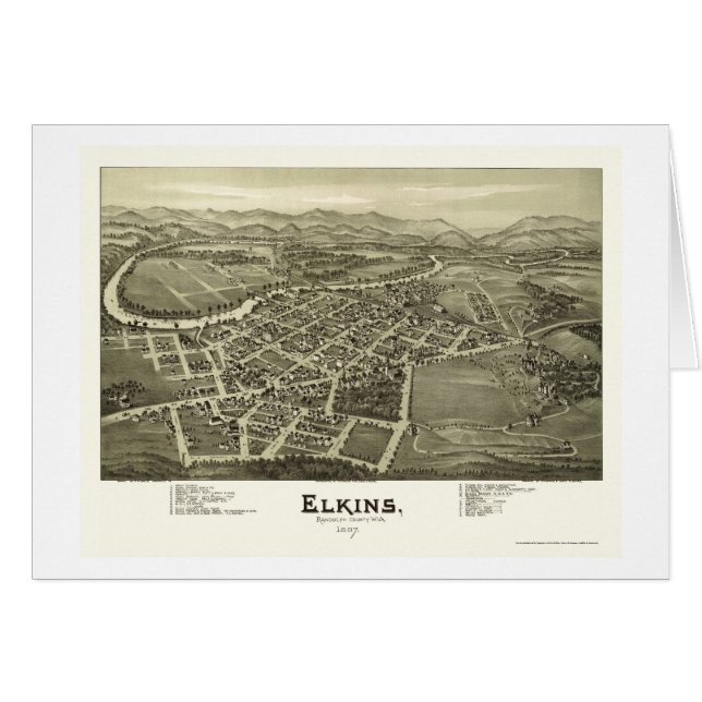 Elkins, WV Panoramic Map - 1897 (Voorkant Horizontaal)