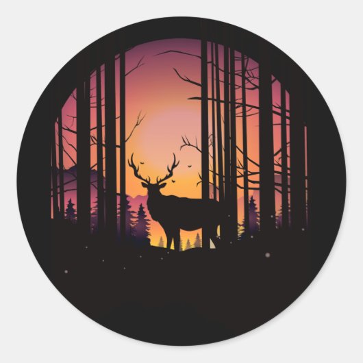 Elks Journey Ronde Sticker (Voorkant)