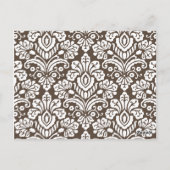 Ella #1 bruine Damask Chic Bow-kaart Briefkaart (Achterkant)