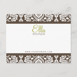 Ella #1 bruine Damask Chic Bow-kaart Briefkaart