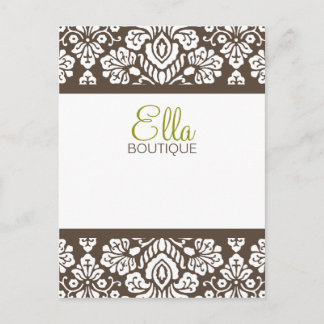 Ella Brown Damask Chic carte postale verticale