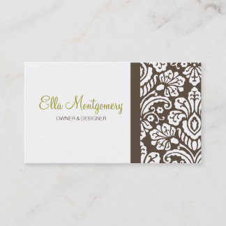 Ella Brown Damask Chic Visitekaartje