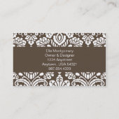 Ella Brown Damask Chic Visitekaartje (Achterkant)